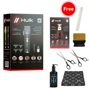 Hulk Professional Hair Clippers – BLACK (Free Trimmer and Barber Kit)