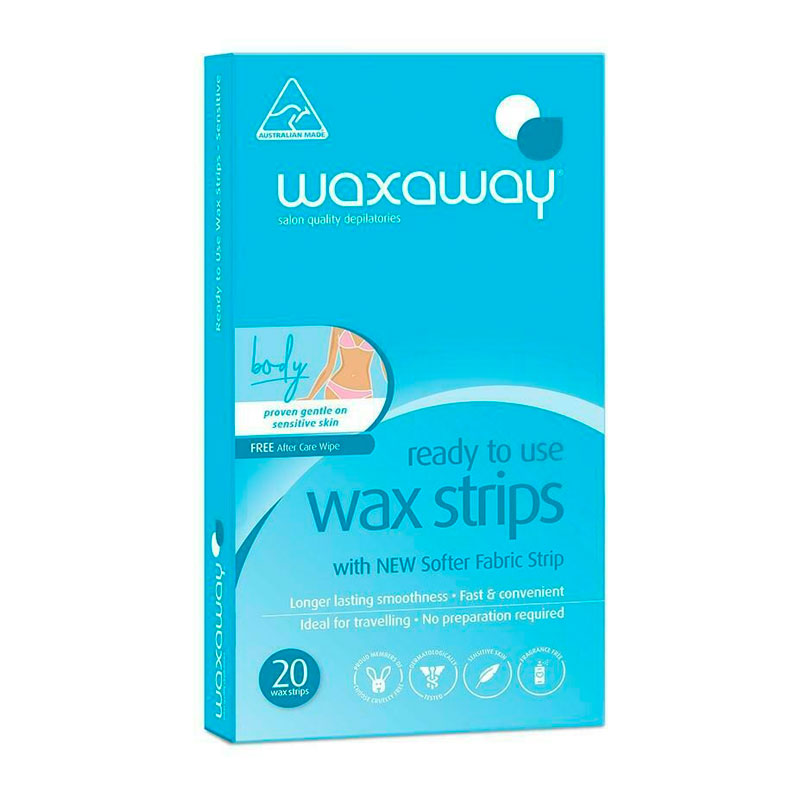 20PK Waxaway Ready To Use Body Wax Strips Sensitive