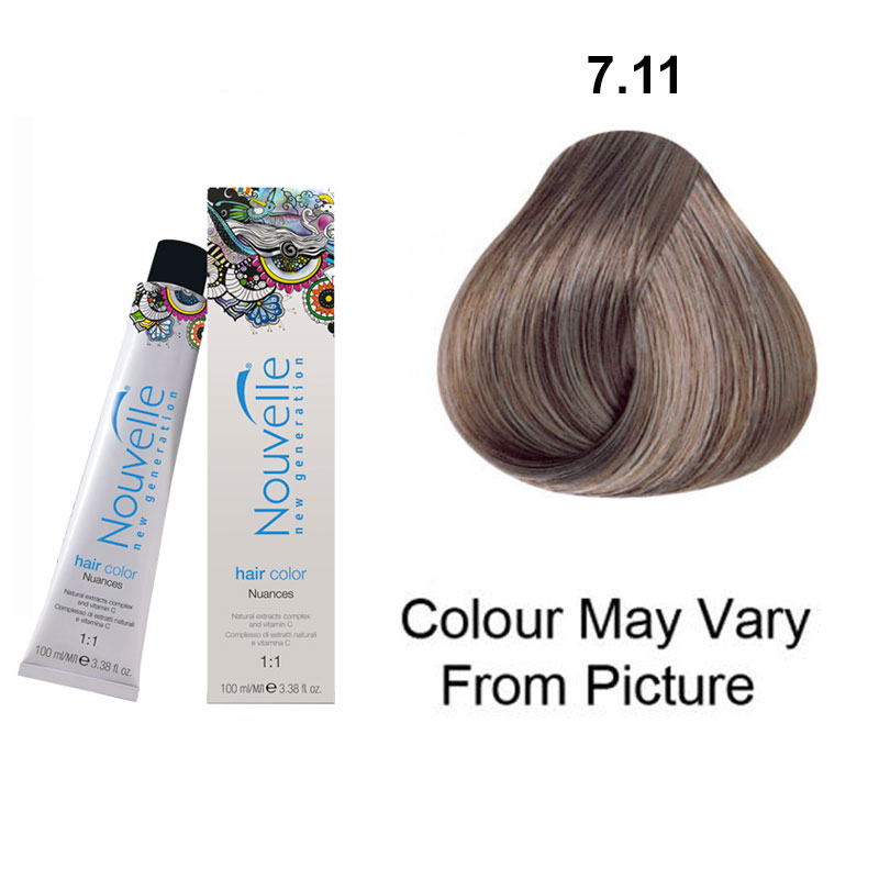 Nouvelle - Permanent Hair Color 7.11 Very Light Ash Blonde 100ml