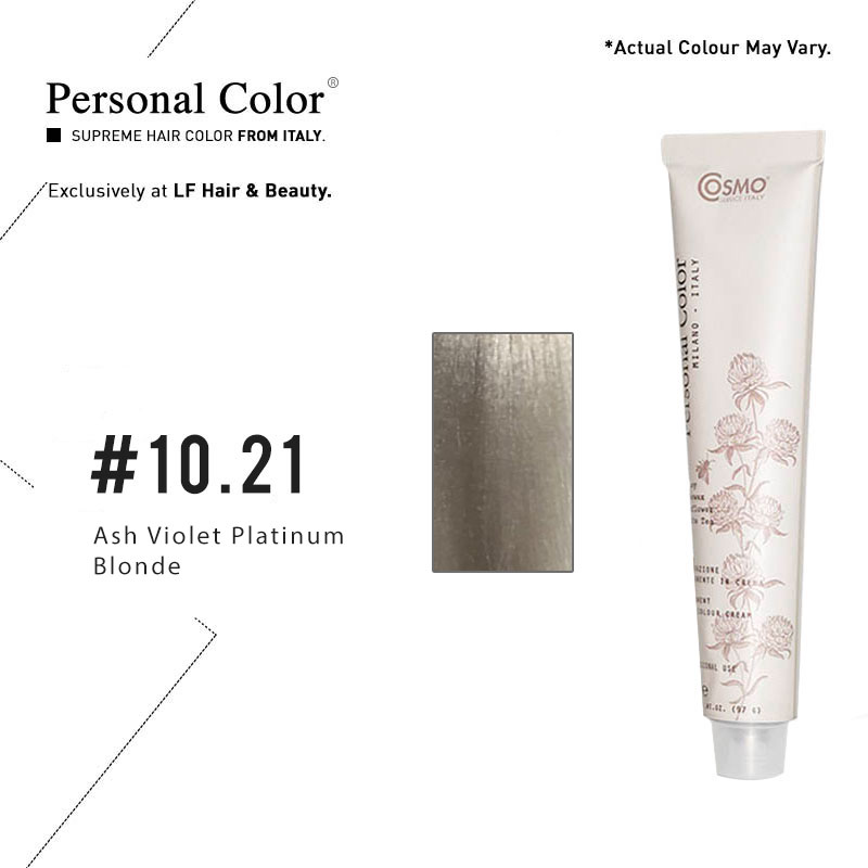 ***BUY 12 GET 2 FREE*** Cosmo Service Personal Color Permanent Cream 100ml - Ash Violet Platinum Blond 10.21