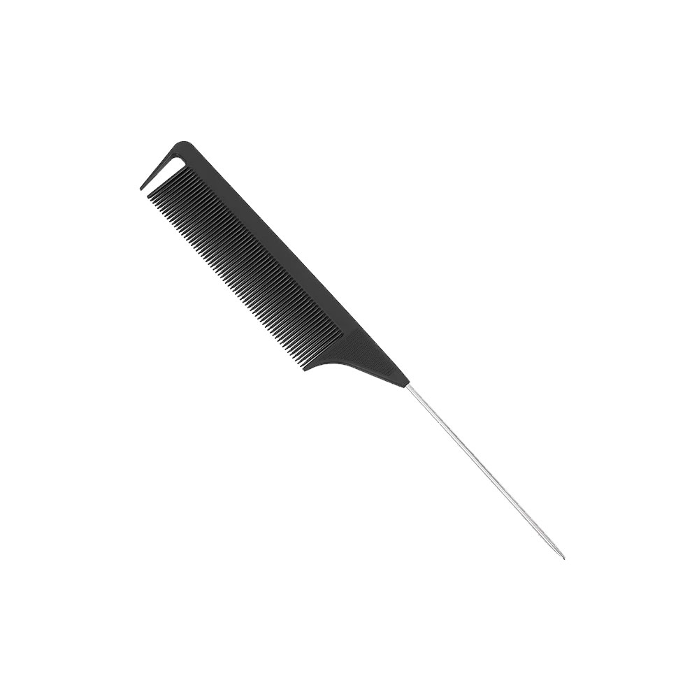 Black Carbon Sectioning Comb with a metal tail