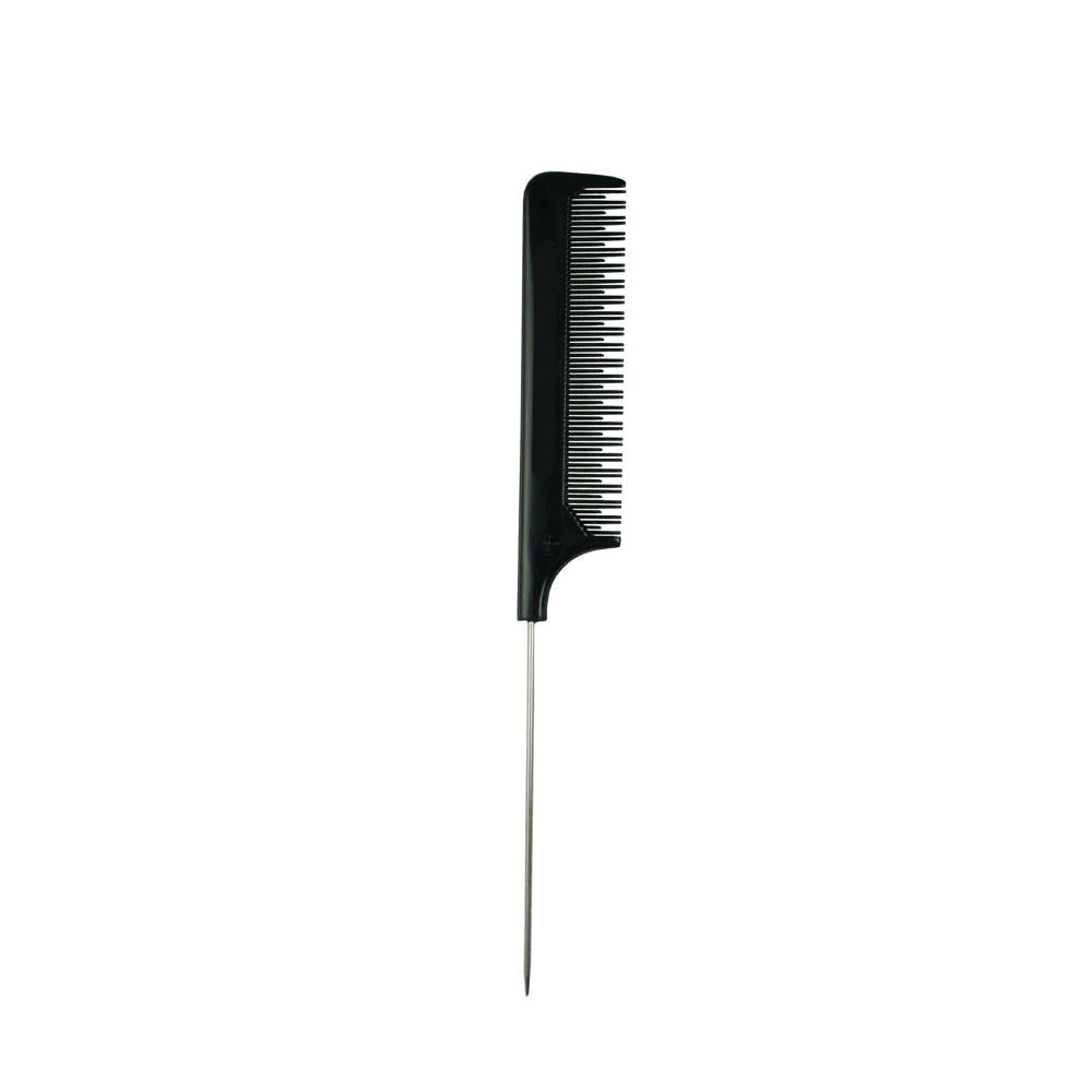Black Carbon Teasing Comb with a metal tail