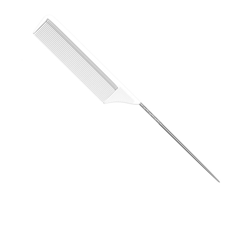 White Ceramic Comb with Metal Tail