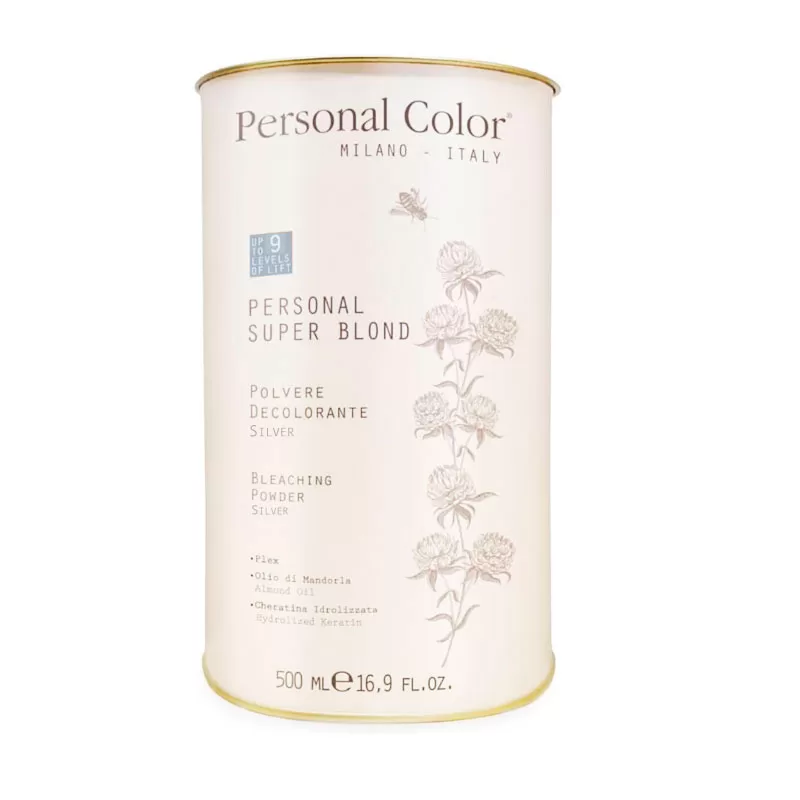 Personal Color -Silver Bleaching Powder Super Blond Lifts Upto 9 Levels 500ml