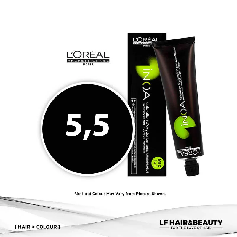Loreal iNOA Permanent Hair Color 5,5 High Resist - Light Mahogany Brown 60g