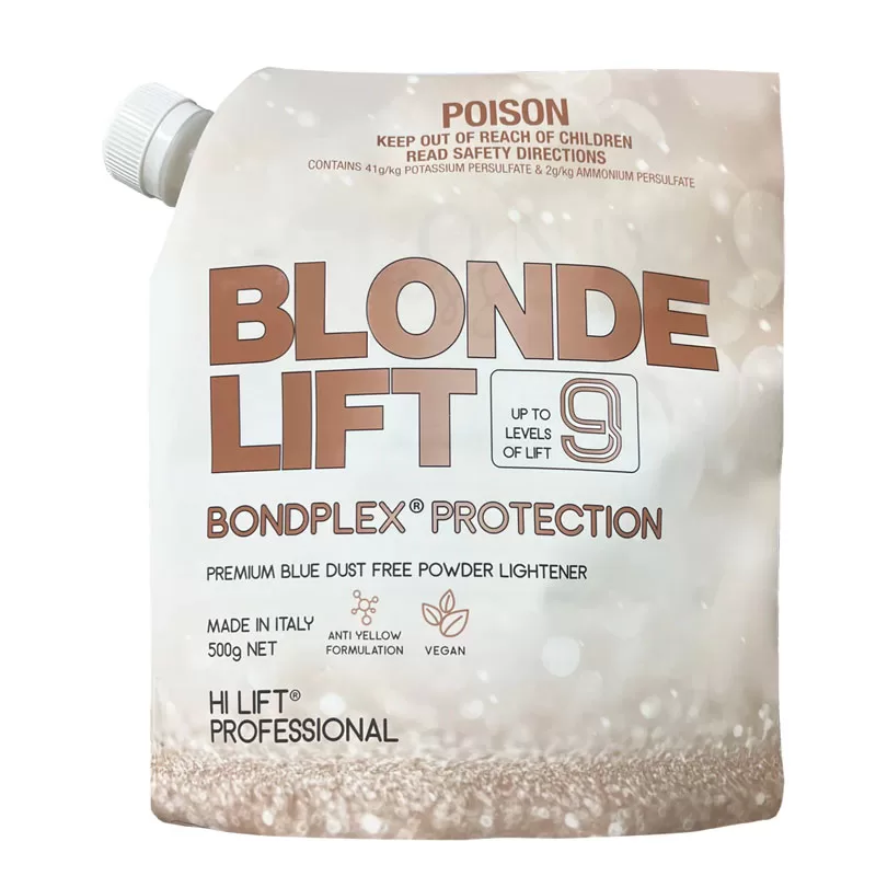 Hi Lift Professional Blonde Lift 9 Levels Blondplex Blue Dust Free Lightener 500g