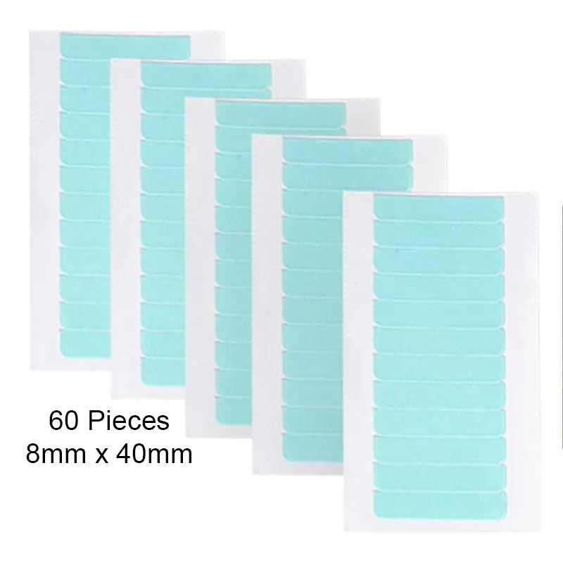 Pure Ox Super Tape Pre-cut Tabs for Tape Hair Extensions 60 Pieces 8mm X 40mm