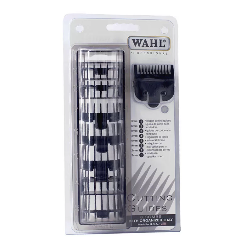 WAHL PROFESSIONAL Cutting Guides BLACK CLIPPER COMB ATTACHMENT GUIDES #1 TO #8