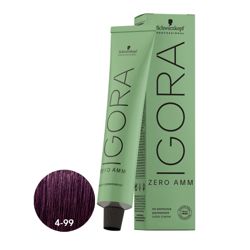Schwarzkopf Igora Zero Ammonia Color Creme 4-99 Medium Brown Violet Extra 60ml