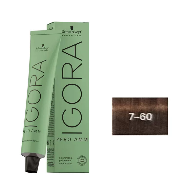Schwarzkopf Igora Zero Ammonia Color Creme 7-60 Medium Blonde Chocolate Natural 60ml