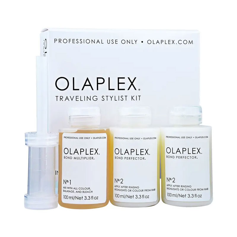 Olaplex Traveling Stylist Kit: 1 Bond Multiplier 100 ml + 2 Bond Perfector 2 X 100 ml + 1 Dosing Dispenser