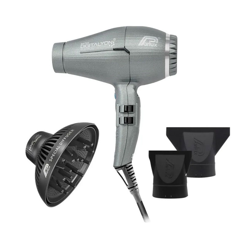 Parlux Digitalyon Air Ionizer Tech Professional Hair Dryer Glitter Grey